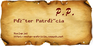 Péter Patrícia névjegykártya