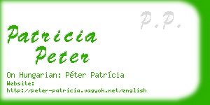 patricia peter business card